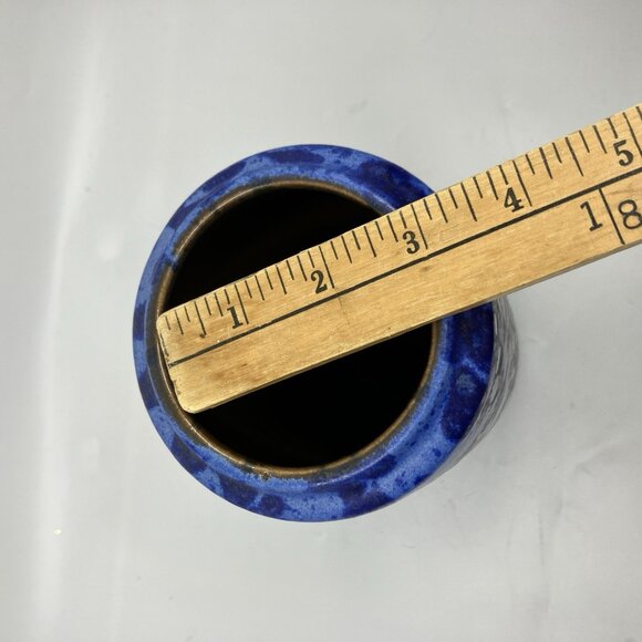 Vintage SCHEURICH KERAMIK Blue Mottled Vase 532-28 West German Pottery MCM - Picture 10 of 10